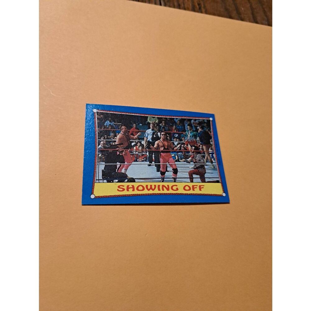Vintage 1987 WWF Topps Trading Card 63 Hart Foundation Showing Off Wrestling